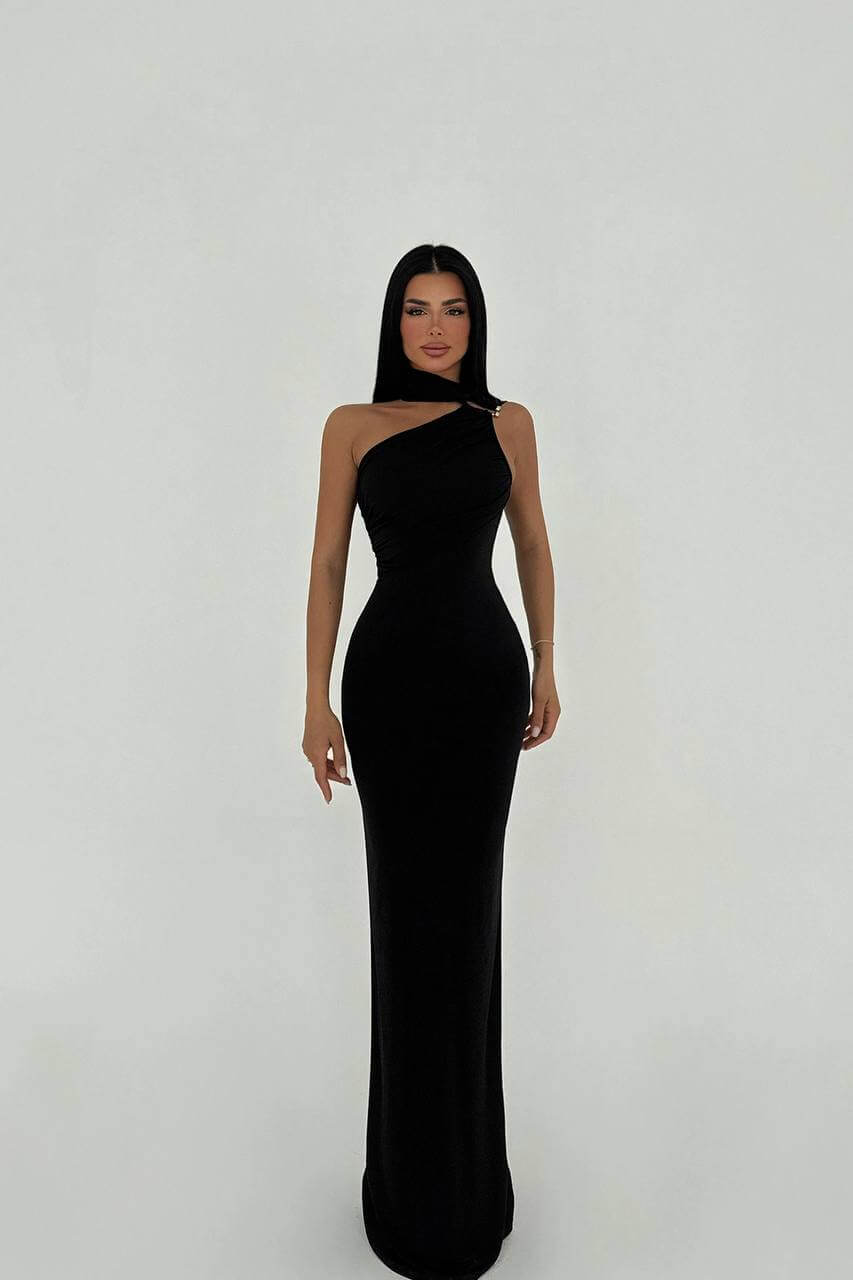 Sheath Off Shoulder Dress Black