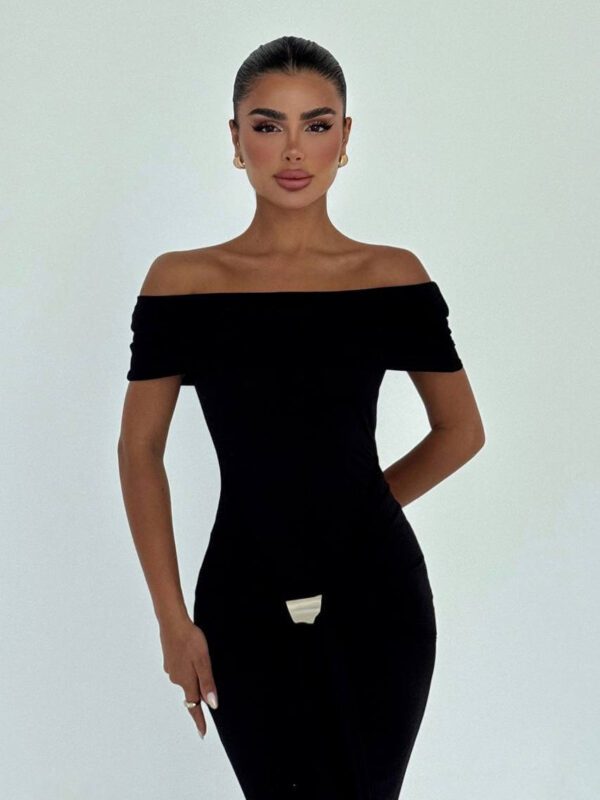 Sheath Off Shoulder Dress Black
