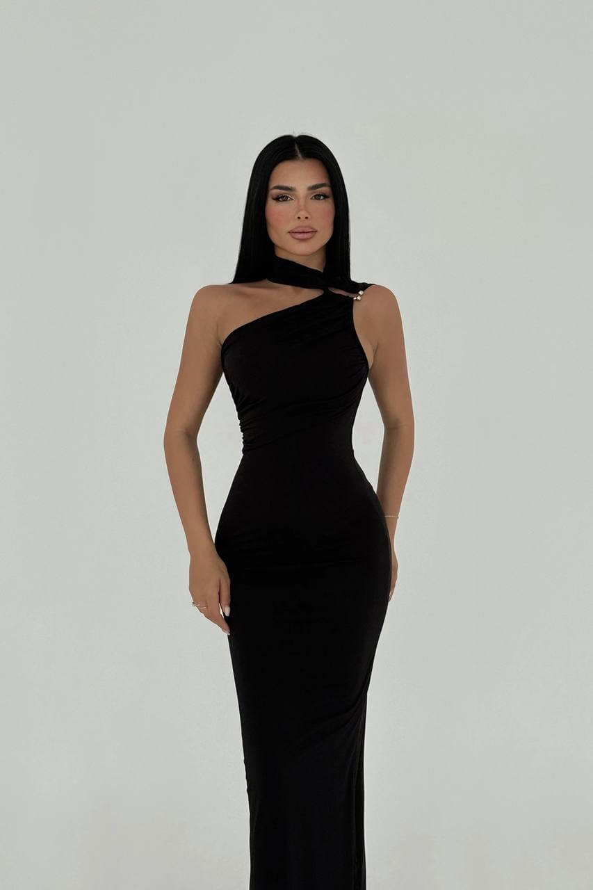 Sheath Off Shoulder Dress Black