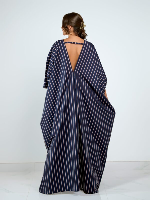 Navy_Red Cotton-Linen Kaftan